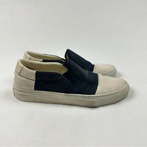 Common Projects Blue White Colorblock Slip On Canvas Shoes Sneakers Size 38 / 8